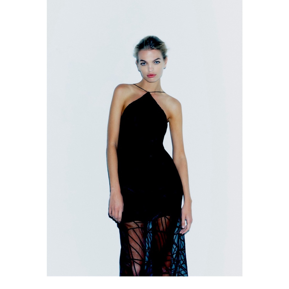 Zara  Lack Organza balloon dress Size L.. IN DESCRIPTION IS MEASUREMENTS & FLAW